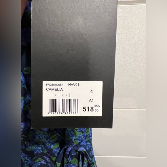 NWT The Kooples blue floral silk wrap dress - Picture 5 of 7